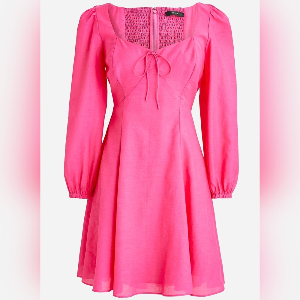 J. Crew Pink Textured Dress 55% Cotton 45% Viscose Size 6